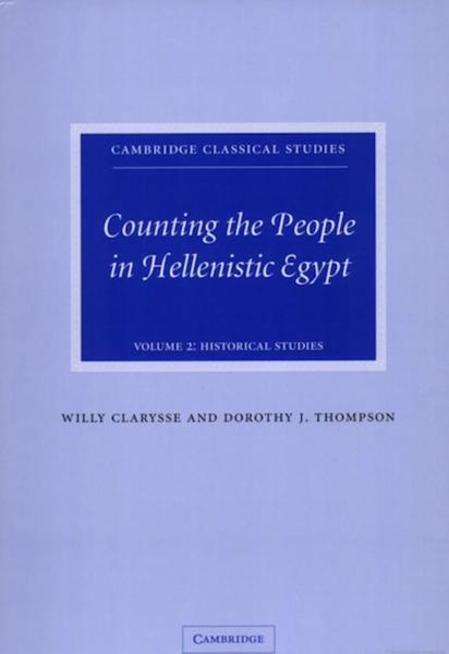 Counting the People in Hellenistic Egypt. Vol. 2, Historical Studies