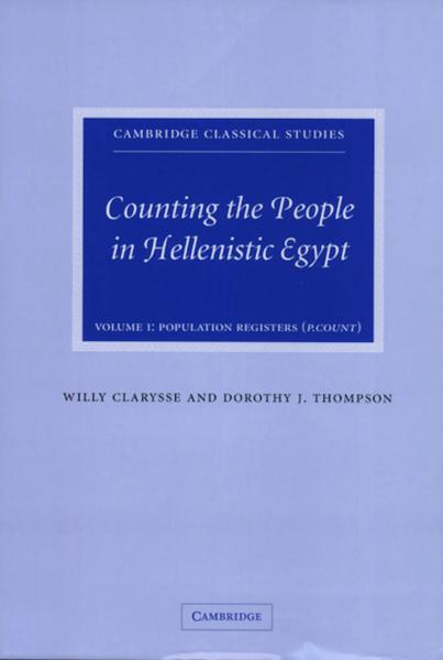 Counting the People in Hellenistic Egypt. Vol. 1, Population Registers